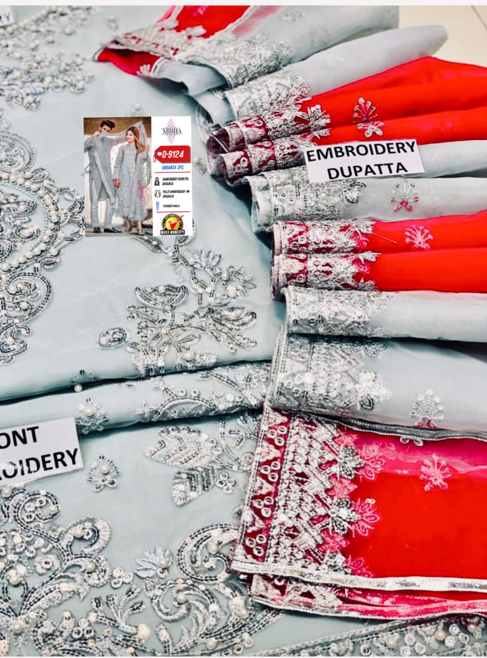 MANI&nbsp; ORGANZ  MALAI  Embroidered D-1711