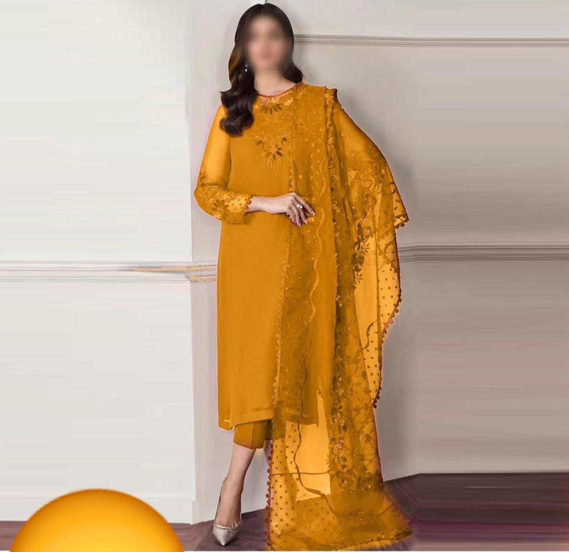 Baroque  Chiffon With Sequence Work D-1737