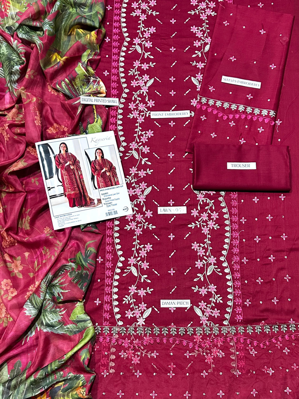 LIBAS  LAWN 3PC EMBROIDERED 1491