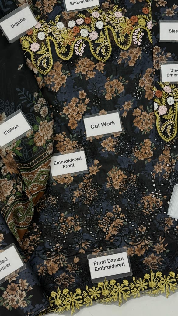 *Asifa &amp; Nabil* Lawn with Embroidered 1327