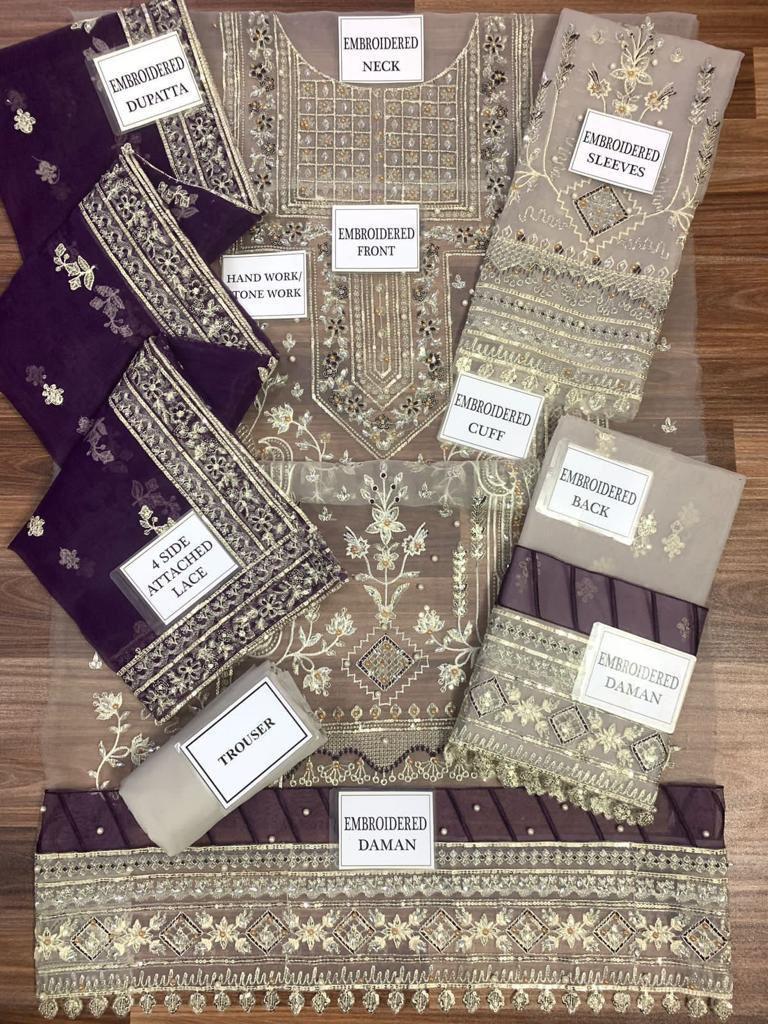GULAAL ORGANZA EMBROIDERED D-1706