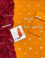 Winter Dhanak Unstitched Embroidered 3-Piece Suit with Digital Printed Pashmina Wool Shawl D-1022