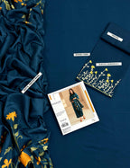 Winter Dhanak Unstitched Embroidered 3-Piece Suit with Digital Printed Pashmina Wool Shawl D-1012