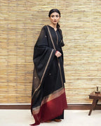 Winter Dhanak Unstitched Embroidered 3-Piece Suit with Digital Printed Pashmina Wool Shawl D-1010