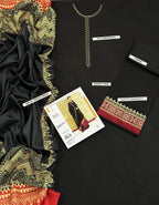 Winter Dhanak Unstitched Embroidered 3-Piece Suit with Digital Printed Pashmina Wool Shawl D-1010