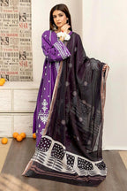 Winter Dhanak Unstitched Embroidered 3-Piece Suit with Digital Printed Pashmina Wool Shawl D-1011