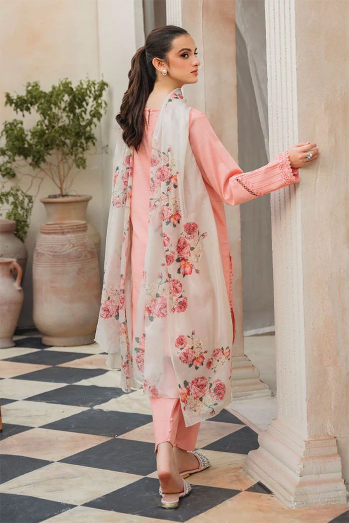 Winter Dhanak Unstitched Embroidered 3-Piece Suit with Digital Printed Pashmina Wool Shawl D-1018