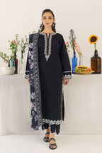 Winter Dhanak Unstitched Embroidered 3-Piece Suit with Digital Printed Pashmina Wool Shawl D-1016