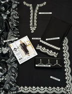 Winter Dhanak Unstitched Embroidered 3-Piece Suit with Digital Printed Pashmina Wool Shawl D-1016