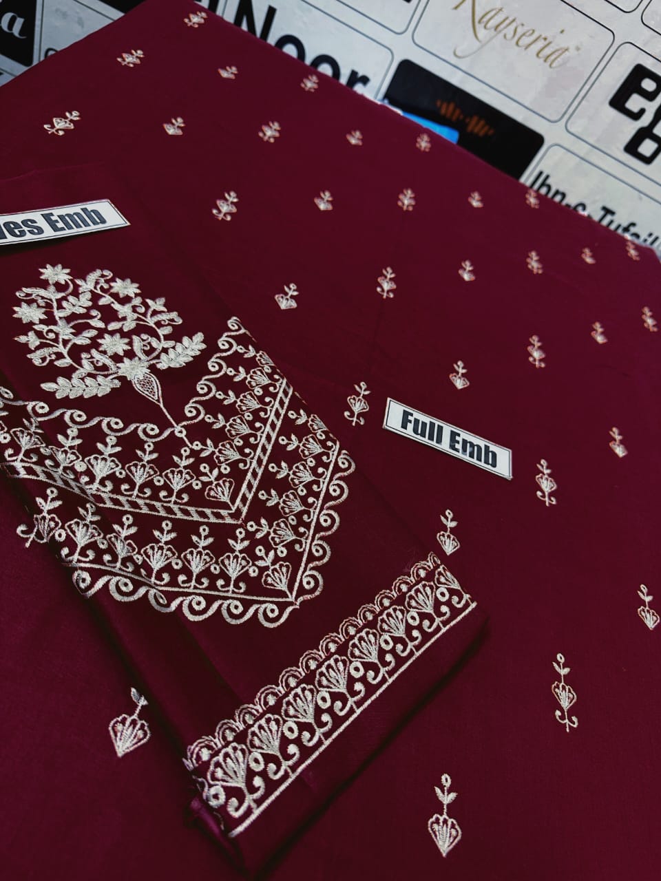 Winter Dhanak Fabric Embroidered | Unstitch 2-Piece Suit | Shirt & Trouser D-1130