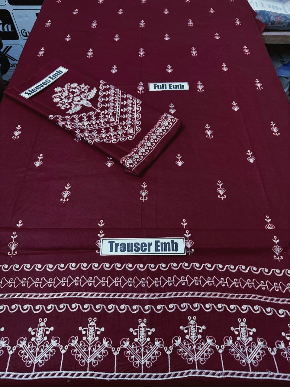 Winter Dhanak Fabric Embroidered | Unstitch 2-Piece Suit | Shirt & Trouser D-1130