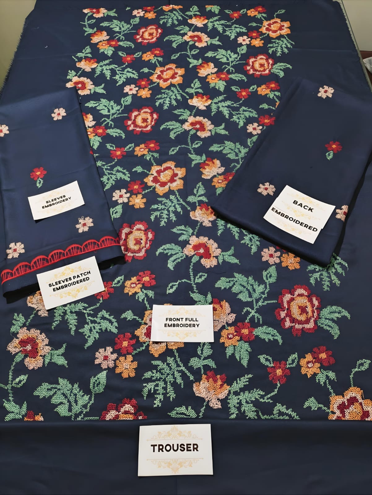 Winter Dhanak Fabric Embroidered | Unstitch 2-Piece Suit | Shirt & Trouser D-1133