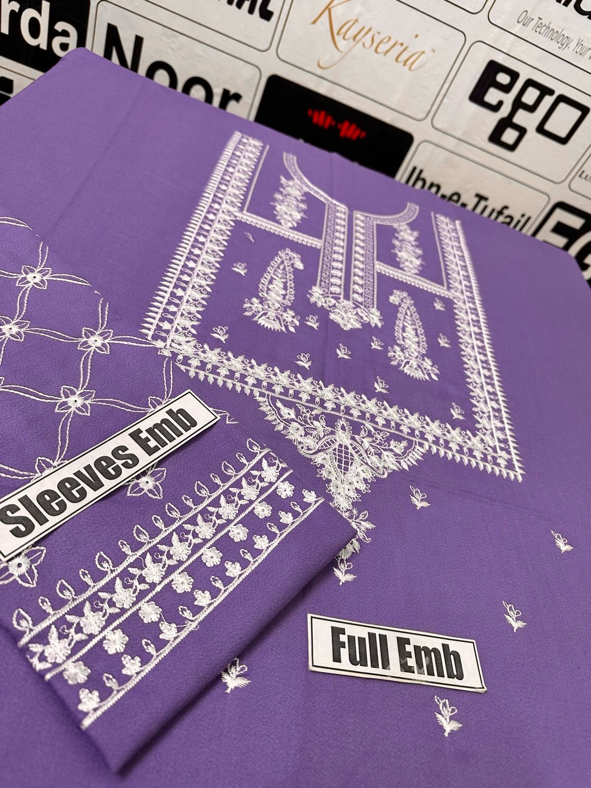 Winter Dhanak Fabric Embroidered | Unstitch 2-Piece Suit | Shirt & Trouser D-1115