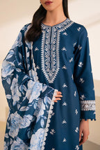 3PC LAWN  EMBROIDERED 1522