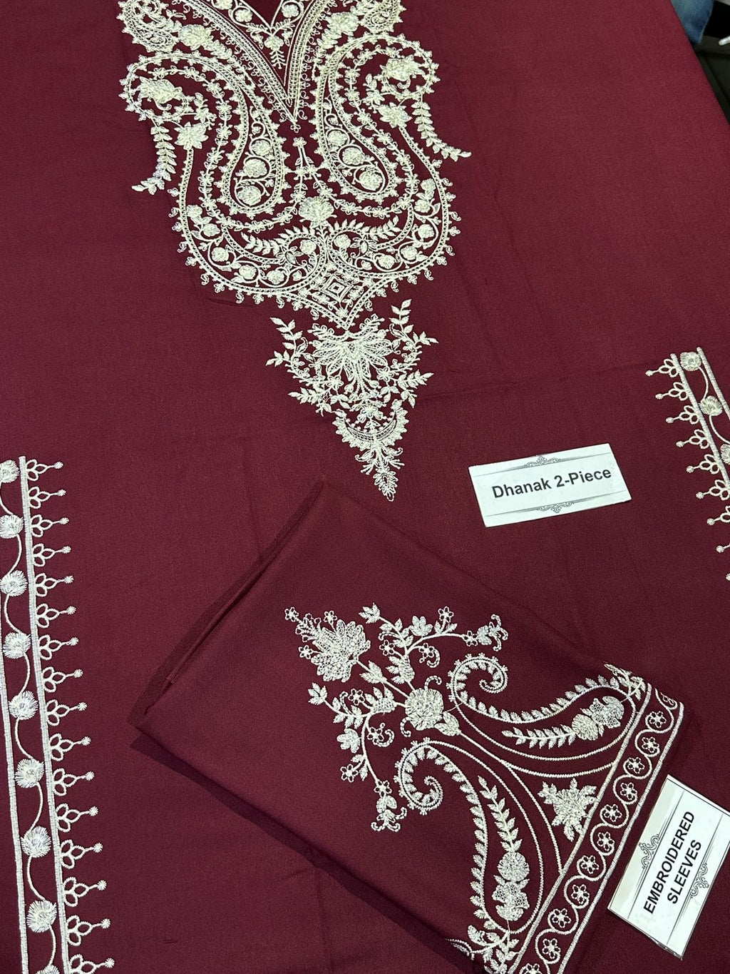Winter Dhanak Fabric Embroidered | Unstitch 2-Piece Suit | Shirt & Trouser D-1134