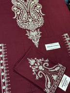 Winter Dhanak Fabric Embroidered | Unstitch 2-Piece Suit | Shirt & Trouser D-1134