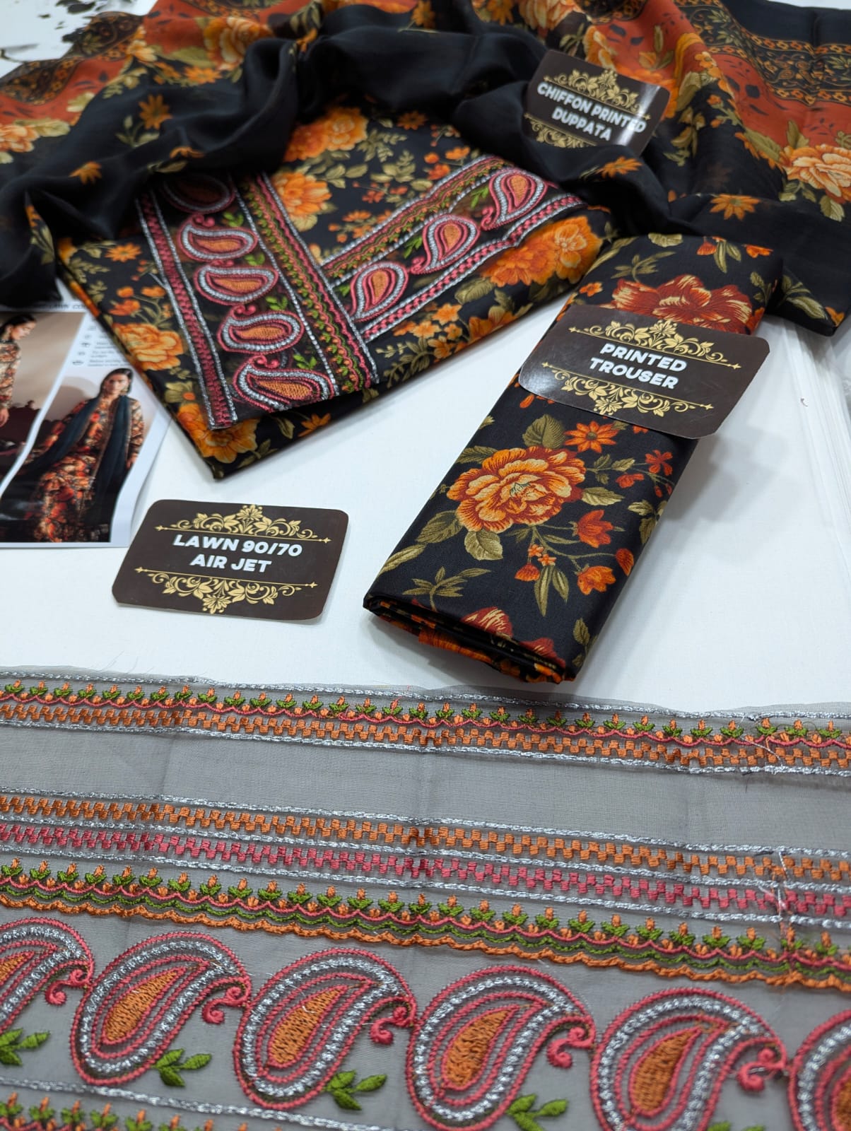 Maria b Lawn 3pc Unstich D-1777