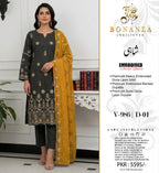 Bonazna Shahi Lawn 3pc Unstich D-1771-8