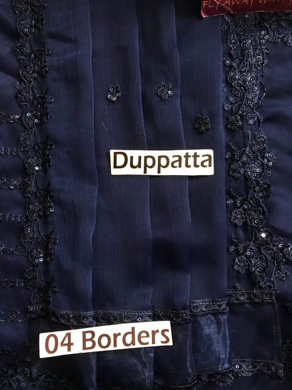 AZURE chiffon collection heavy embroidered D-1756