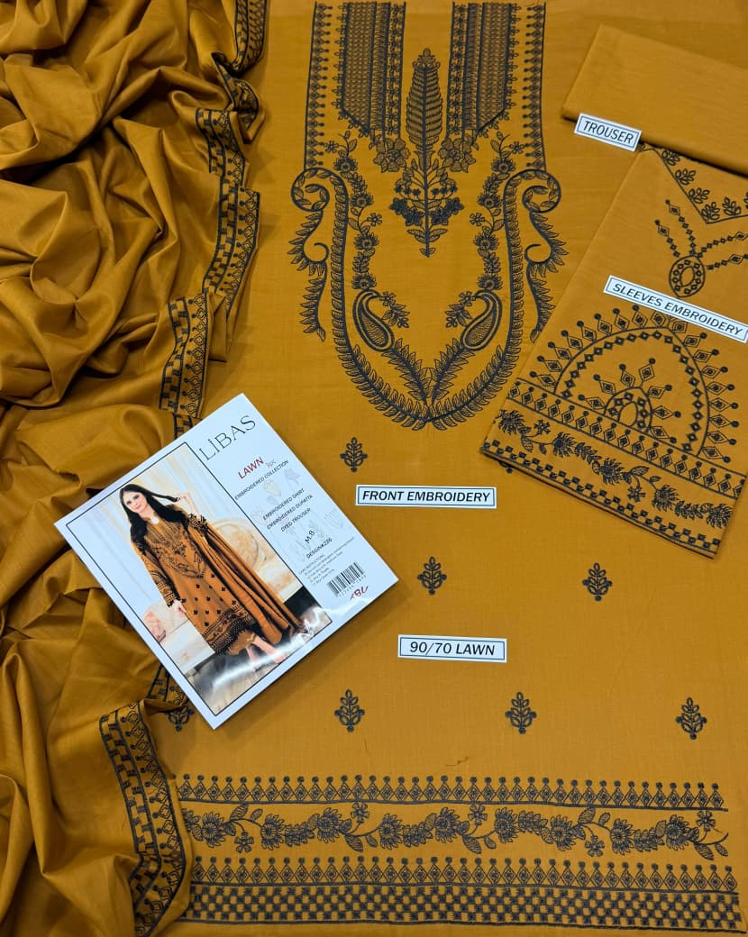 LIBAS  LAWN 3PC EMBROIDERED 1481