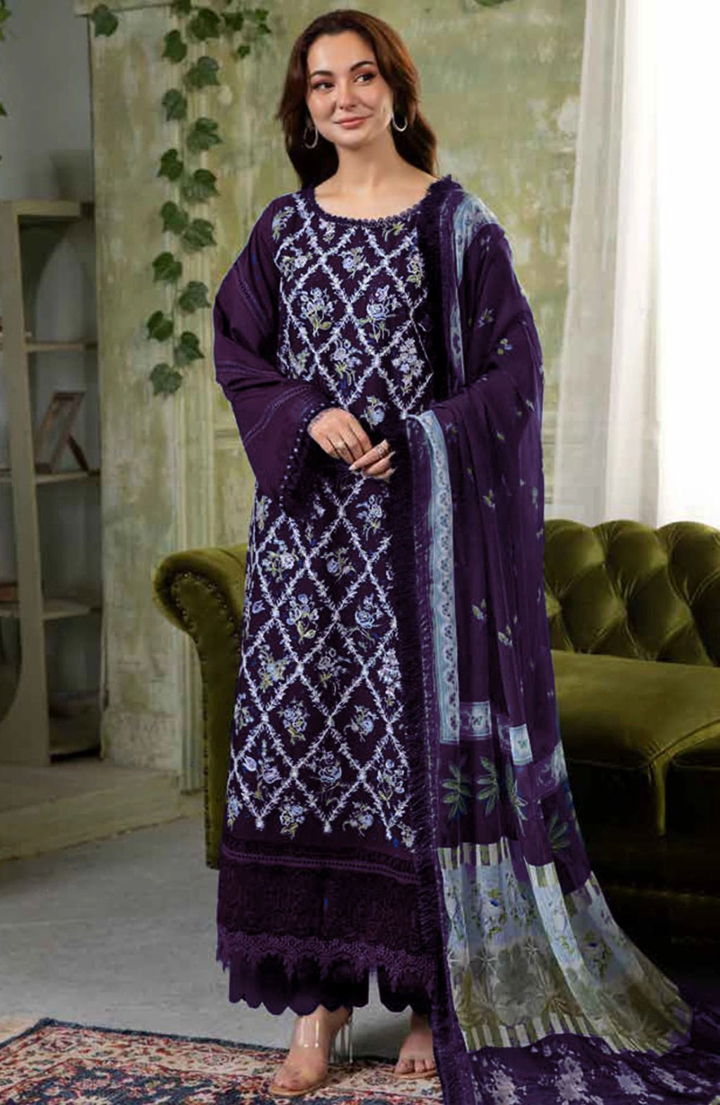 Maria.b Lawn Fabric 3Pc unstitch D-1768