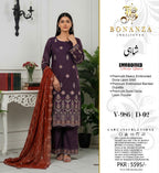 Bonazna Shahi Lawn 3pc Unstich D-1771-2