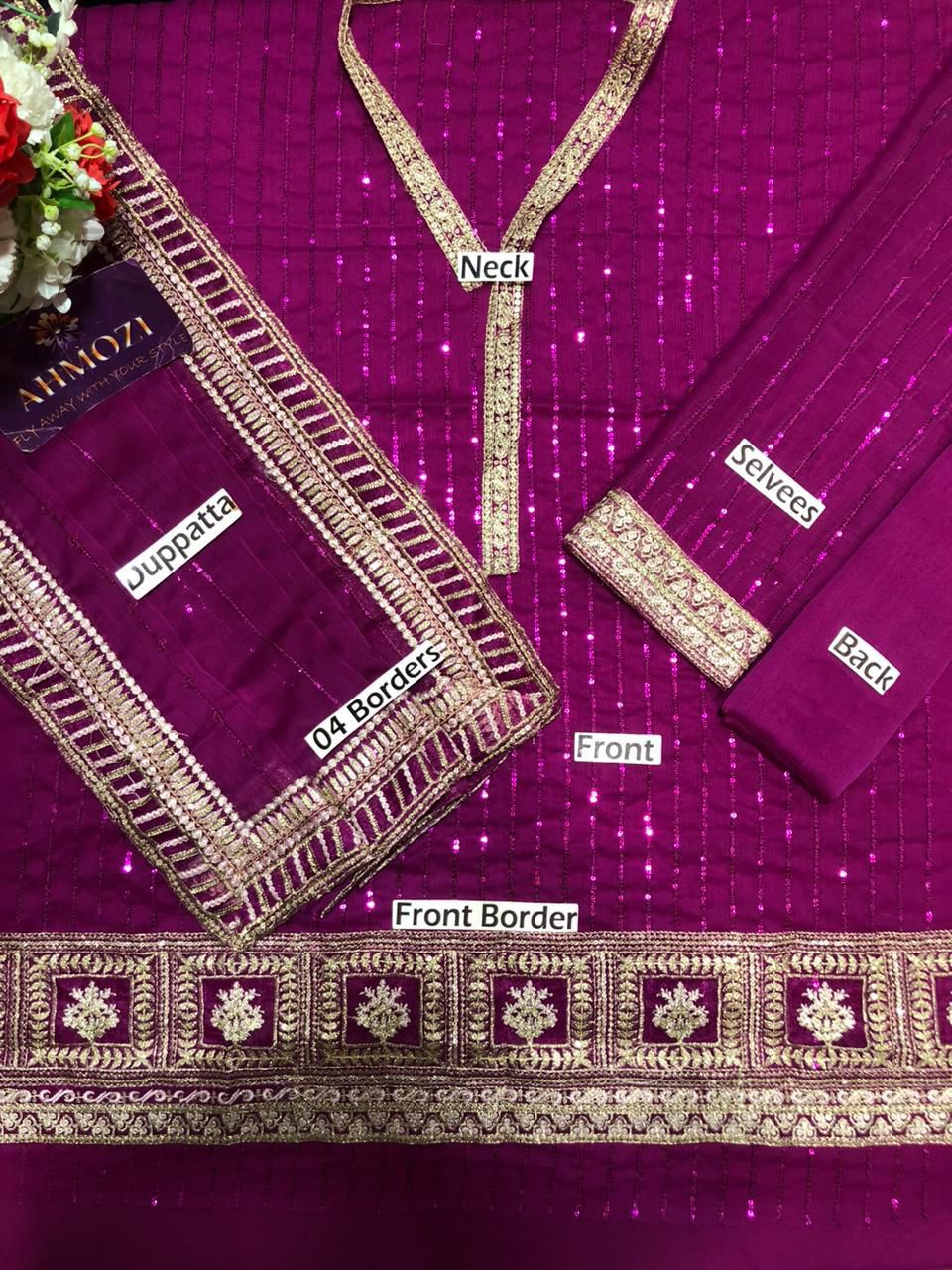 IZNIK CHIFFON Suit D-1508