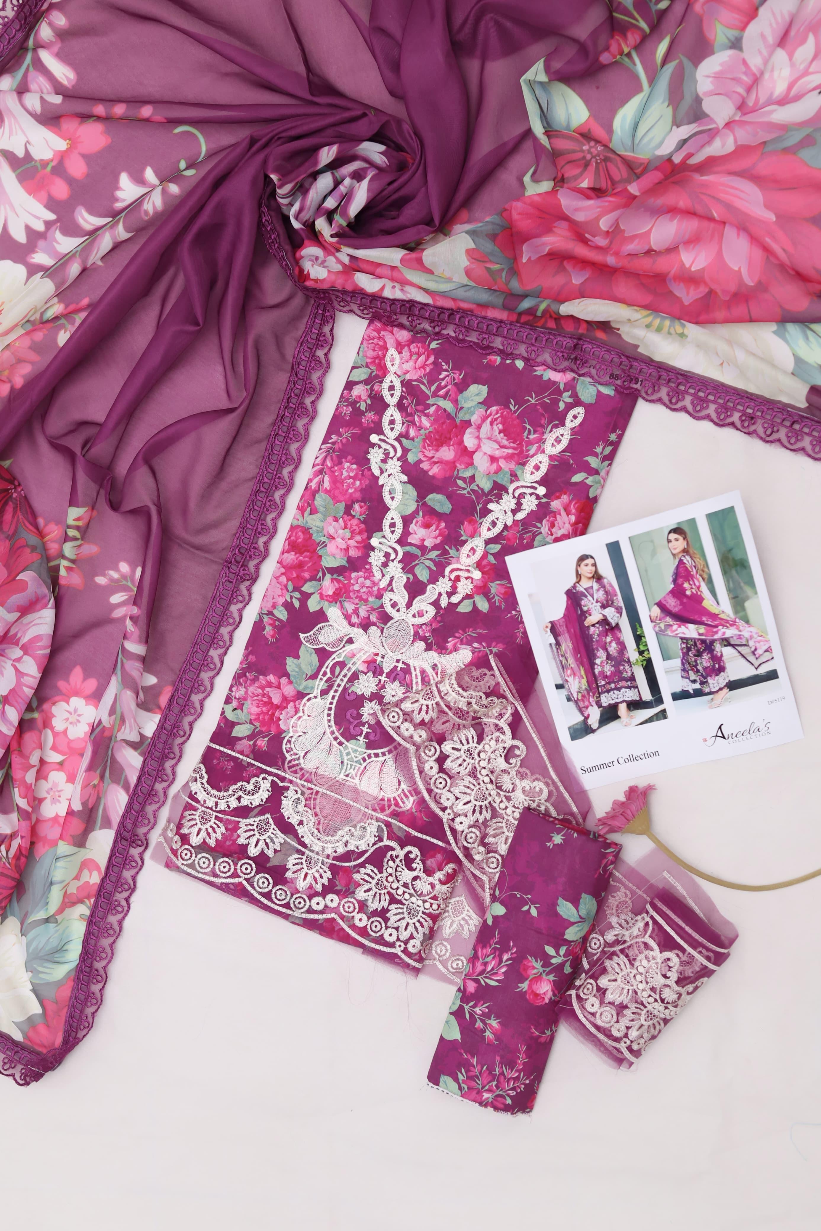 Maria.b Lawn Fabric 3Pc unstitch D-1764
