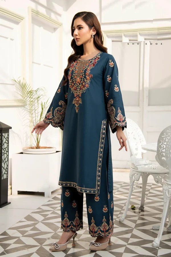 Winter Dhanak Fabric Embroidered | Unstitch 2-Piece Suit | Shirt & Trouser D-1119