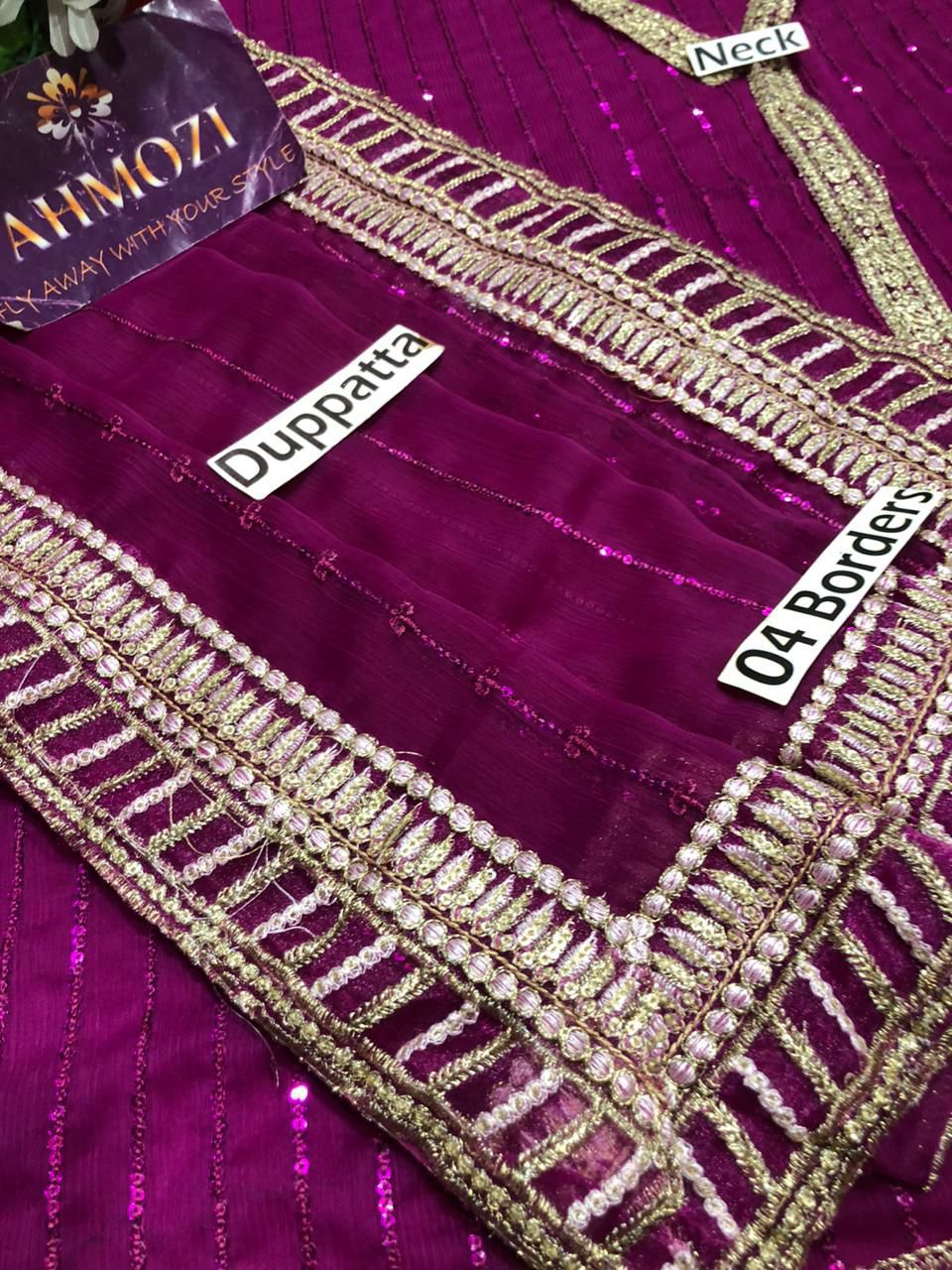 IZNIK CHIFFON Suit D-1508