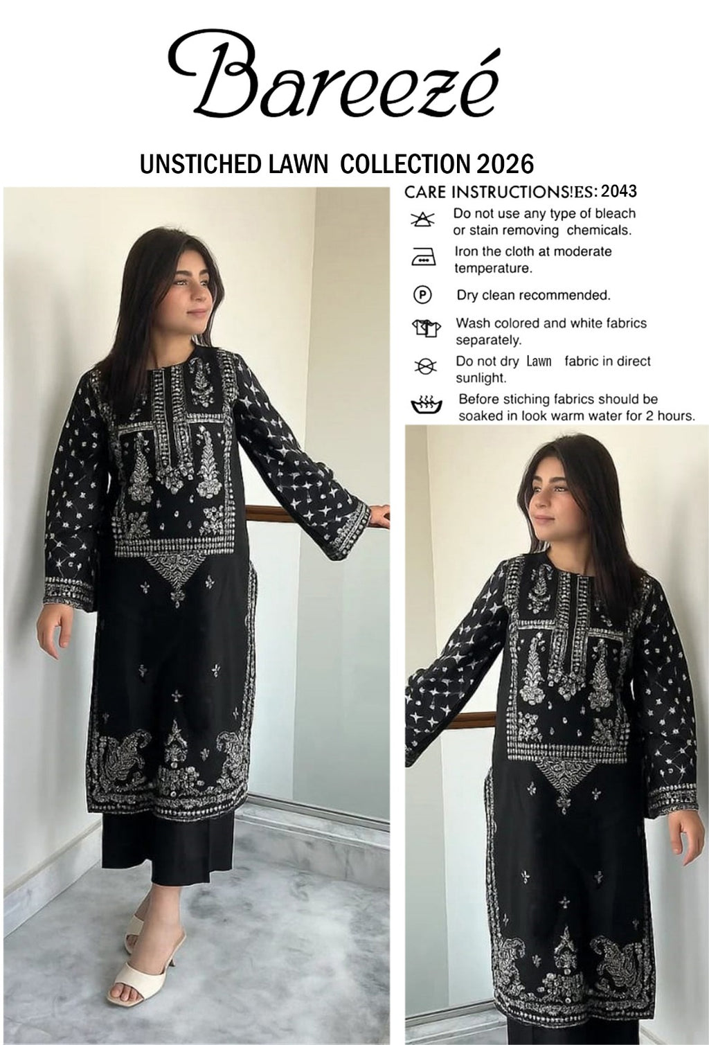 Bareeze Lawn Embroidered 2pc D1646