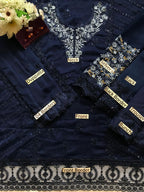 AZURE chiffon collection heavy embroidered D-1756