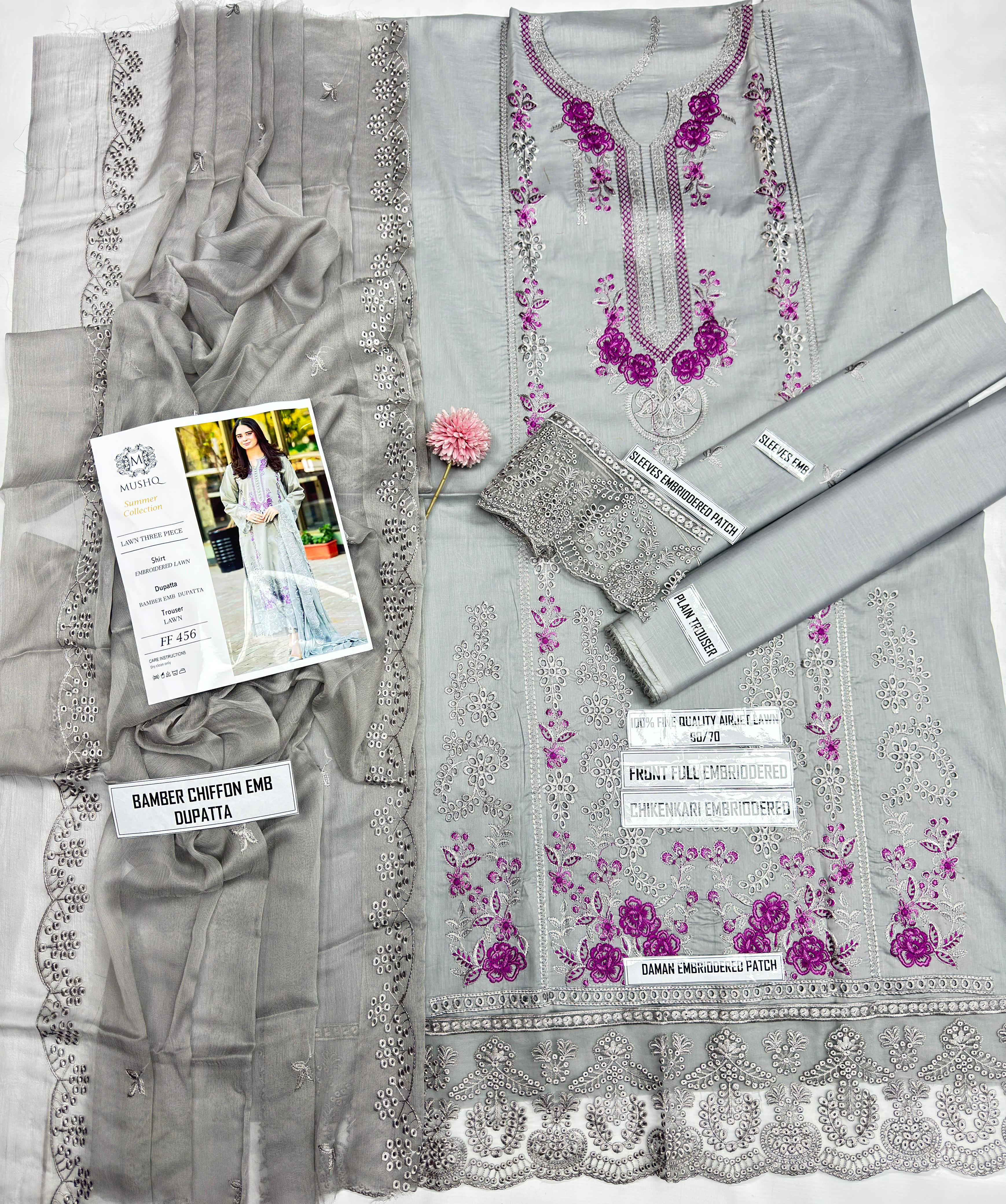 SUMMER COLLECTION LAWN  Heavy Embroidered 1560