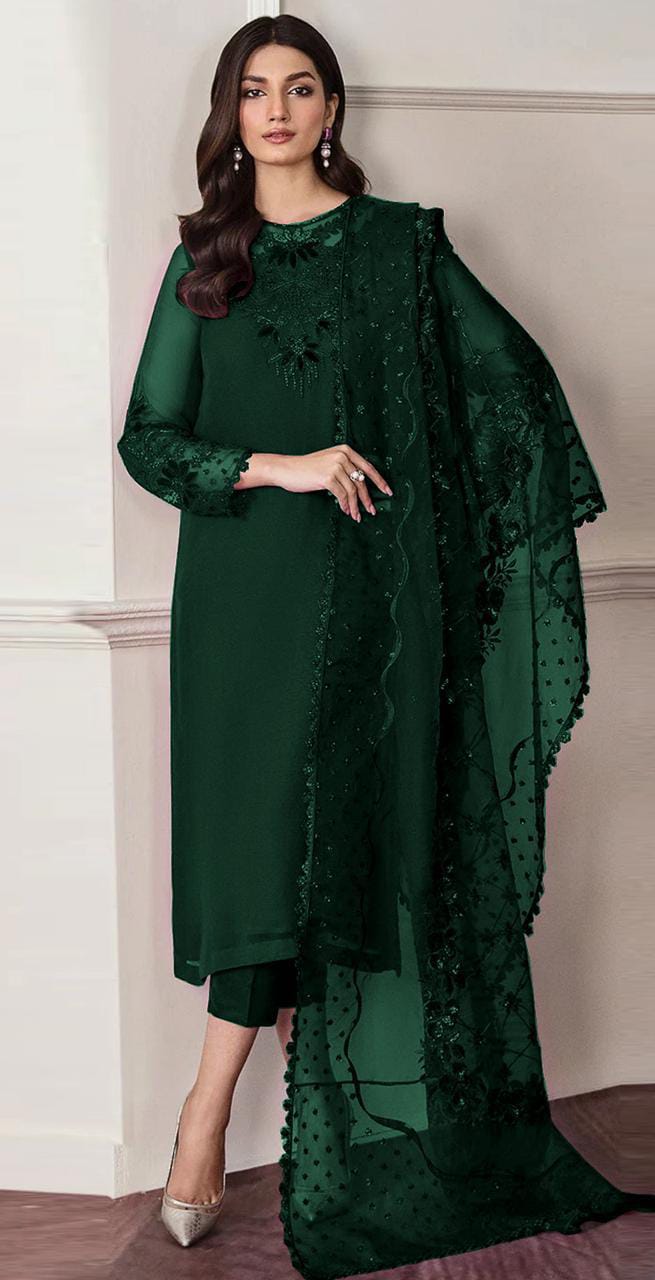 Baroque  Chiffon With Sequence Work D-1741