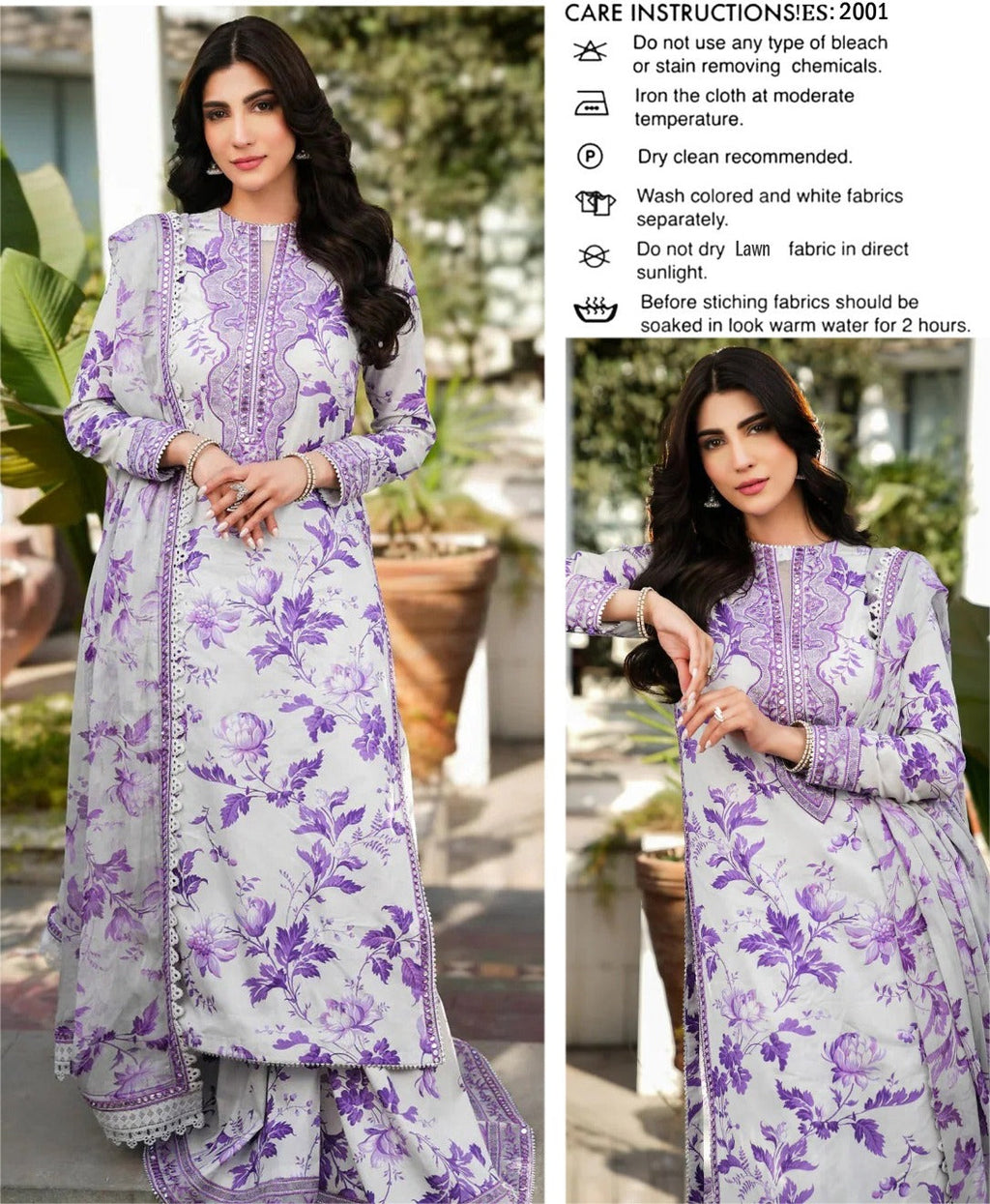 Maria b Lawn 3pc Unstich D-1779