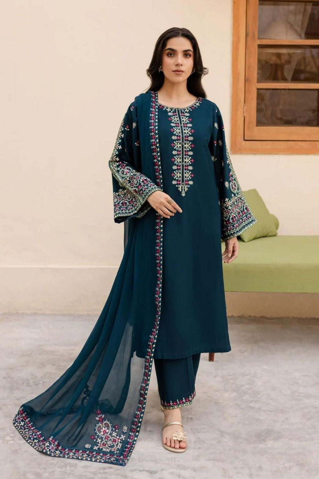 LIBAS  LAWN 3PC EMBROIDERED 1488