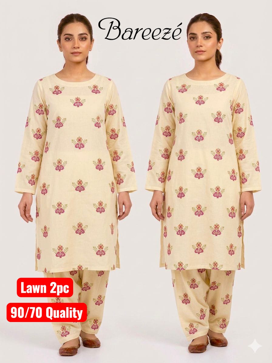 Bareeze Lawn 2pc Unstich D-1769-4