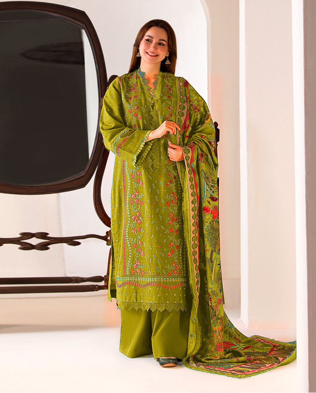 LIBAS  LAWN 3PC EMBROIDERED 1493