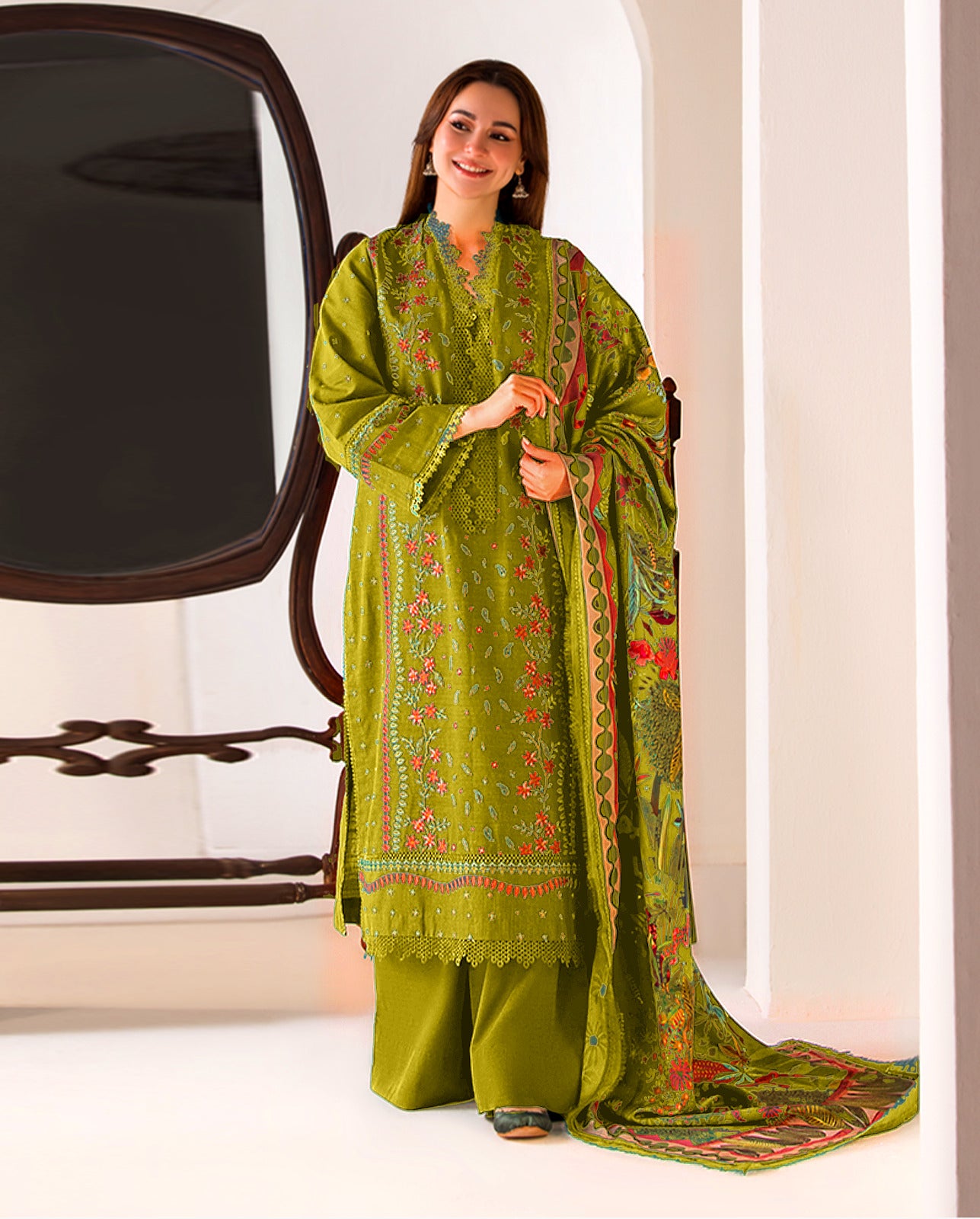 LIBAS  LAWN 3PC EMBROIDERED 1493