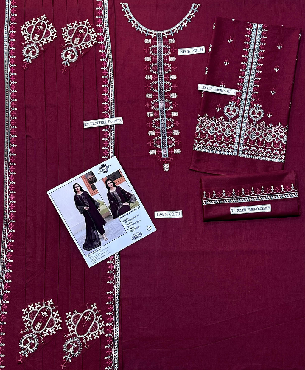LIBAS  LAWN 3PC EMBROIDERED 1490