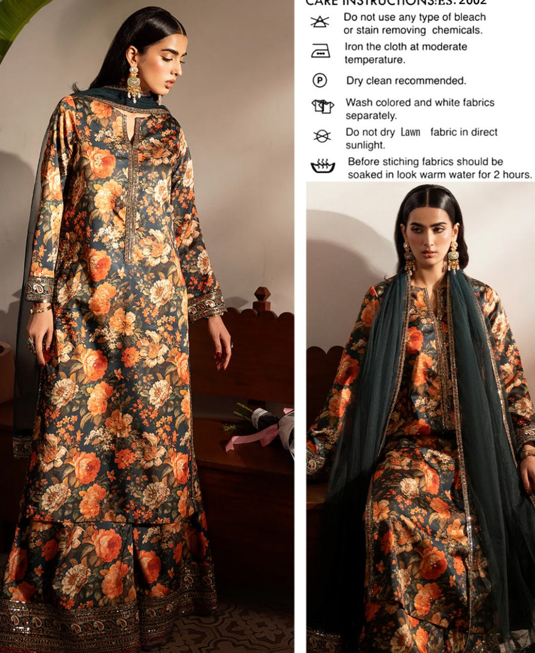 Maria b Lawn 3pc Unstich D-1777