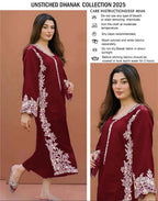 Winter Dhanak Fabric Embroidered | Unstitch 2-Piece Suit | Shirt & Trouser D-1122