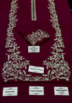 Winter Dhanak Fabric Embroidered | Unstitch 2-Piece Suit | Shirt & Trouser D-1122