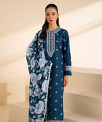 3PC LAWN  EMBROIDERED 1522