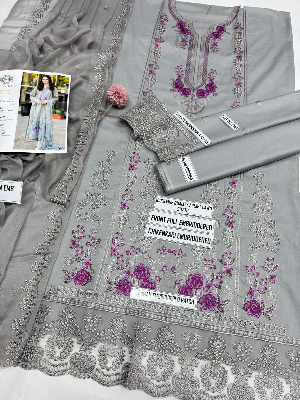 SUMMER COLLECTION LAWN  Heavy Embroidered 1560