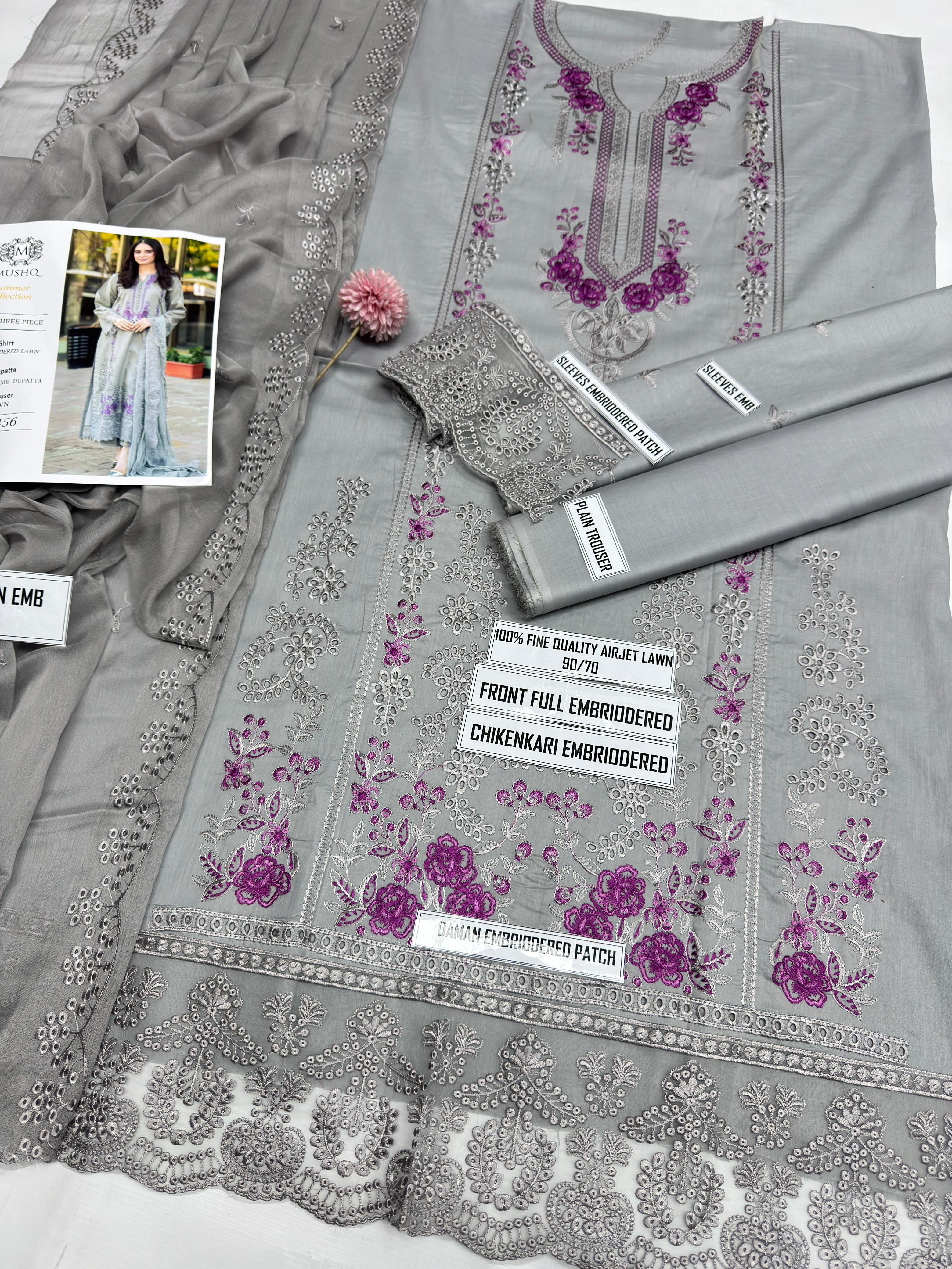 SUMMER COLLECTION LAWN  Heavy Embroidered 1560