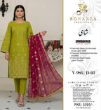 Bonazna Shahi Lawn 3pc Unstich D-1771-1