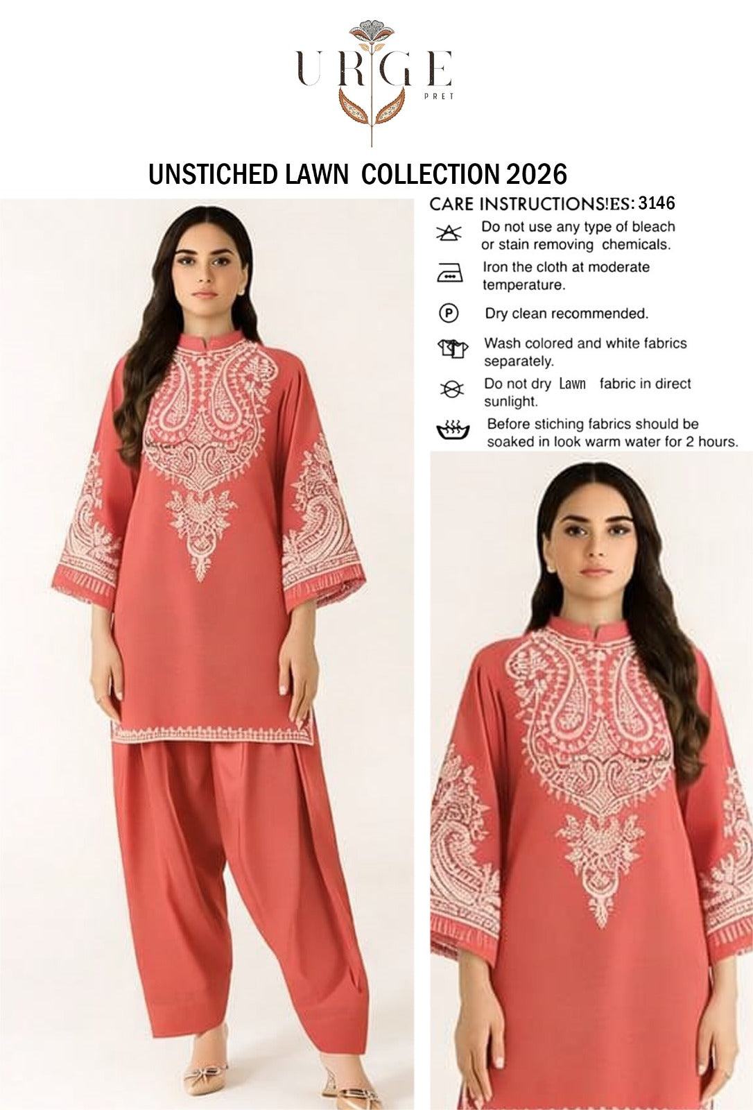 LAWN EMBROIDERED 2pc 1656