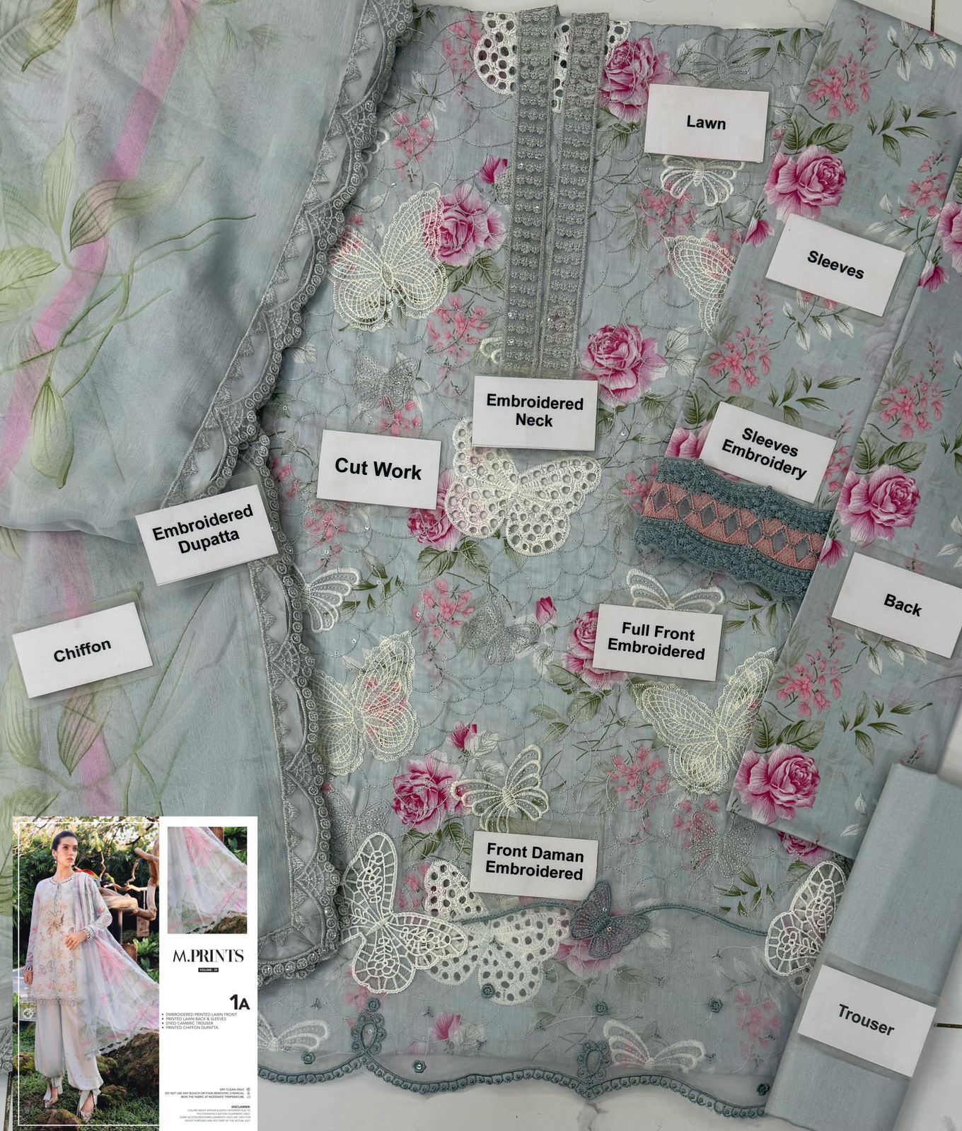 MARIA.B Premium Lawn Suit 3pc 1785