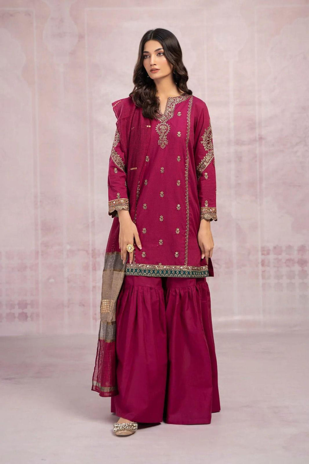 LIBAS  LAWN 3PC EMBROIDERED 1486